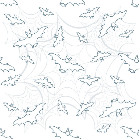 Halloween 2019 vector seamless pattern with web and bat. Design for party card, wrapping, fabric, print.のイラスト素材