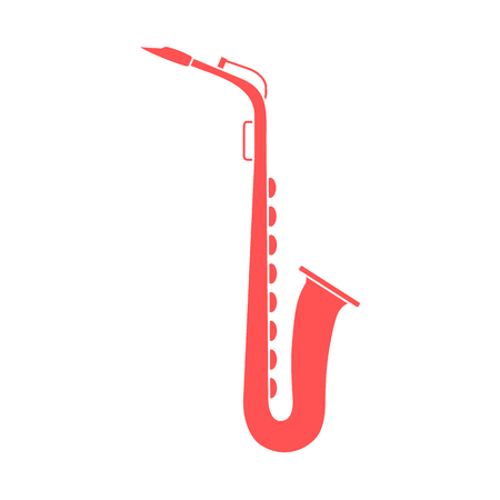 Vector illustration with saxophone. Classical music wind instrument.のイラスト素材