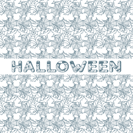 Halloween vector seamless pattern with web and bat. Design for party card, wrapping, fabric, print.のイラスト素材