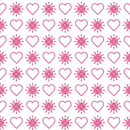 Cute seamless pattern with hearts. Happy Valentine's Day. Romantic background. Design for party card, paper, wrapping, fabric.のイラスト素材