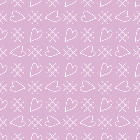 Cute seamless pattern with hearts. Happy Valentine's Day. Romantic background. Design for party card, paper, wrapping, fabric.のイラスト素材