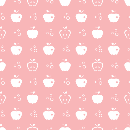 Seamless pattern with apples. Vector illustration with apple and leaf. Fruit background. Design for poster, textile, greeting card.のイラスト素材