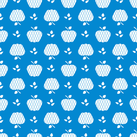 Seamless pattern with apples. Vector illustration with apple and leaf. Fruit background. Design for poster, textile, greeting card.のイラスト素材