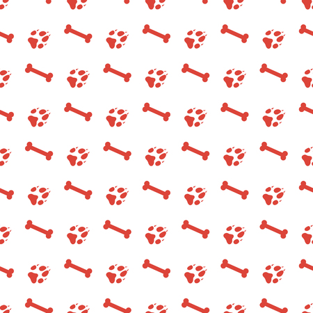 Seamless pattern with bones, dog tracks. Animal background. Design for card, announcement, advertisement, banner or print.のイラスト素材