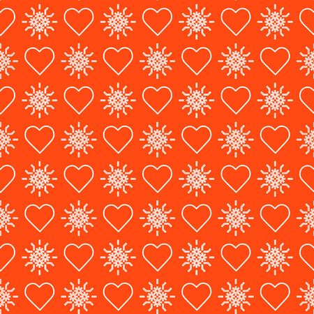 Cute seamless pattern with hearts. Happy Valentine's Day. Romantic background. Design for party card, paper, wrapping, fabric.のイラスト素材
