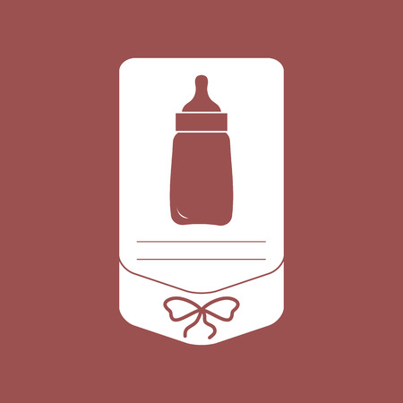 Vector illustration with baby bottle. Feeding bottle. Things necessary for newborns. Nutrition for babies.のイラスト素材