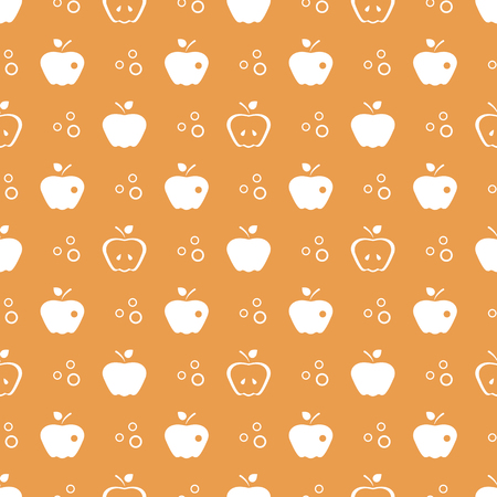Seamless pattern with apples. Vector illustration with apple and leaf. Fruit background. Design for poster, textile, greeting card.のイラスト素材