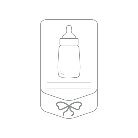 Vector illustration with baby bottle. Feeding bottle. Things necessary for newborns. Nutrition for babies.のイラスト素材