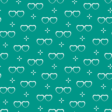 Seamless pattern with heart shaped glasses. Greeting card happy Valentine's Day. Romantic background. Design for banner, poster or print.のイラスト素材