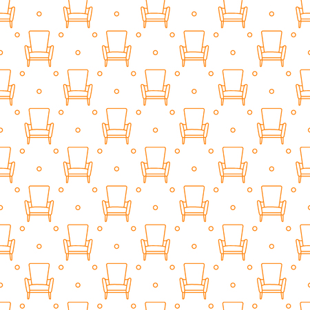 Vector seamless armchair pattern. Cushioned furniture. Design for banner, poster or print.のイラスト素材