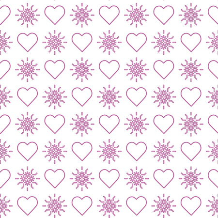 Cute seamless pattern with hearts. Happy Valentine's Day. Romantic background. Design for party card, paper, wrapping, fabric.のイラスト素材