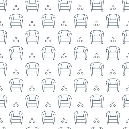 Vector seamless armchair pattern. Cushioned furniture. Design for banner, poster or print.のイラスト素材