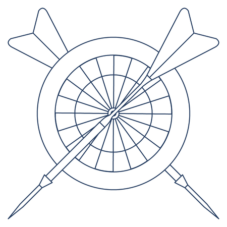 Vector illustration of target and arrows for darts. Sports theme. Design for banner, poster or print.のイラスト素材