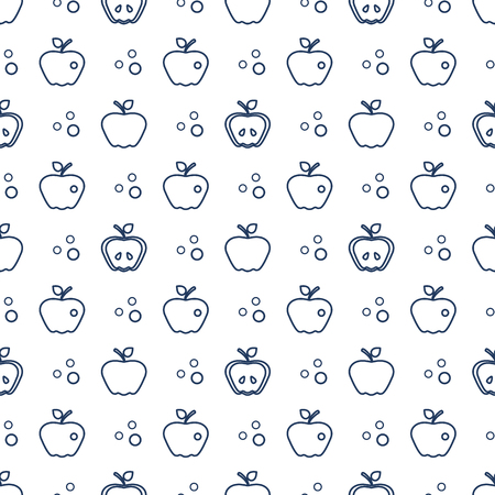 Seamless pattern with apples. Vector illustration with apple and leaf. Fruit background. Design for poster, textile, greeting card.のイラスト素材
