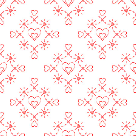 Cute seamless pattern with hearts. Happy Valentine's Day. Romantic background. Design for party card, paper, wrapping, fabric.のイラスト素材