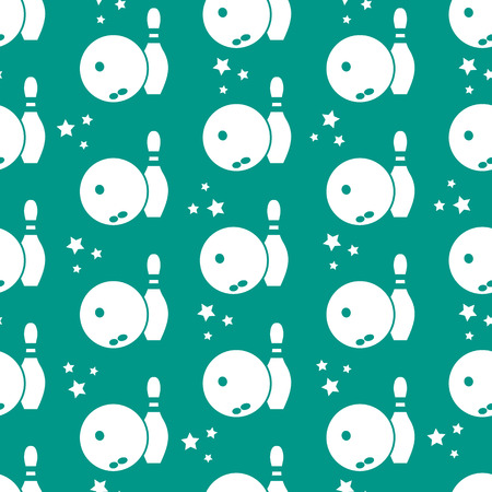 Seamless pattern with bowling pins and bowls. Sports theme. Games, hobbies, entertainment. Design for banner, poster or print.のイラスト素材