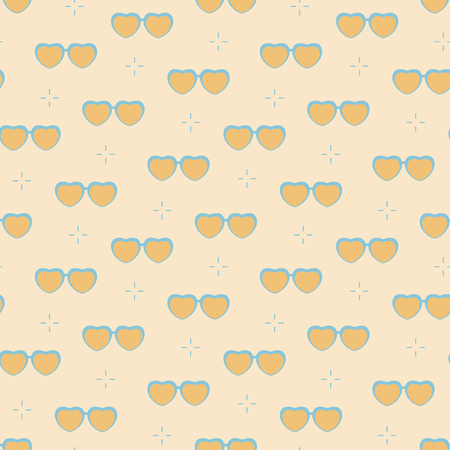 Seamless pattern with heart shaped glasses. Greeting card happy Valentine's Day. Romantic...