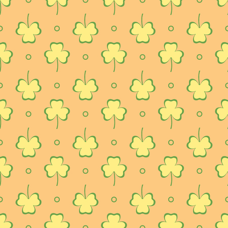 Seamless pattern with clover leaves. Shamrock background. St. Patrick's Day. Design for banner and print.のイラスト素材