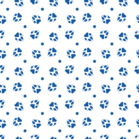 Seamless pattern with dog tracks. Animal background. Design for card, announcement, advertisement, banner or print.のイラスト素材