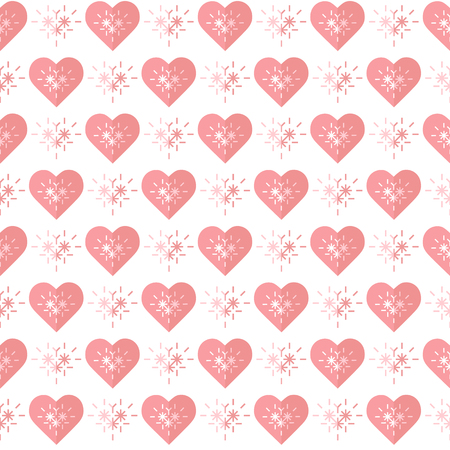Cute seamless pattern with hearts. Happy Valentine's Day. Romantic background. Design for party card, paper, wrapping, fabric.のイラスト素材