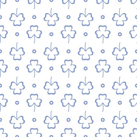 Seamless pattern with clover leaves. Shamrock background. St. Patrick's Day. Design for banner and print.のイラスト素材