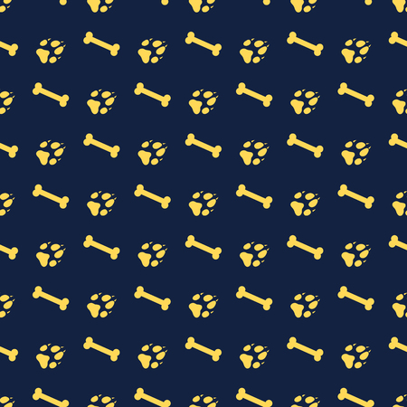Seamless pattern with bones, dog tracks. Animal background. Design for card, announcement, advertisement, banner or print.のイラスト素材
