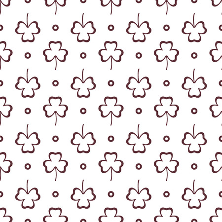 Seamless pattern with clover leaves. Shamrock background. St. Patrick's Day. Design for banner and print.のイラスト素材