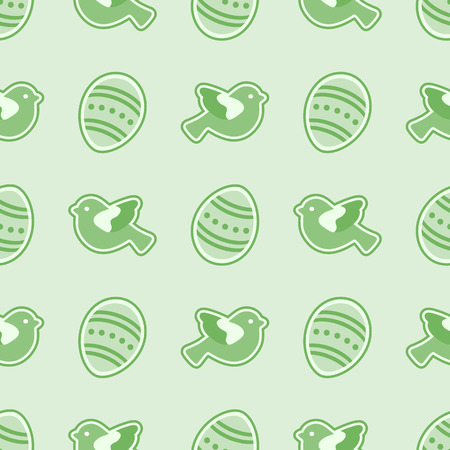 Vector seamless pattern with Easter eggs, birds. Happy Easter. Festive background. Design for banner, poster or print.のイラスト素材