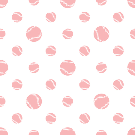 Vector seamless pattern with baseball balls. Sports background. Design for banner, poster or print.のイラスト素材