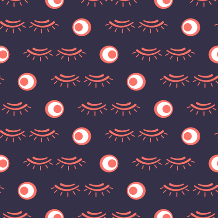 Vector seamless pattern with eyelashes. Decorative cosmetics, makeup background. Glamour fashion vogue style. Design for banner, poster or print.のイラスト素材