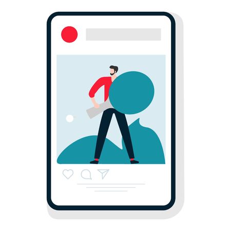 Vector illustration with man, racquet, ball for table tennis. Playing sports mobile application. Workout for wellness and activity. Healthy lifestyle. Design for app, websites, print, presentation.のイラスト素材