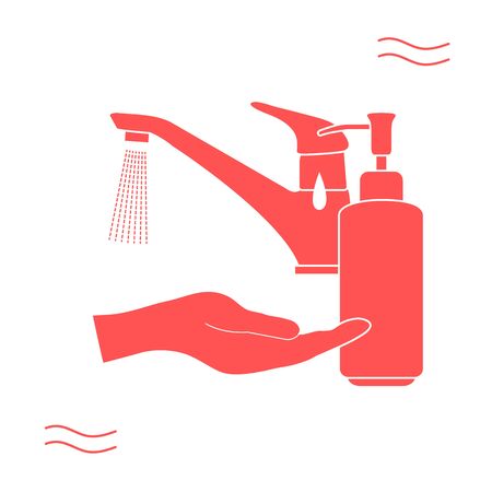 Vector illustration coronavirus COVID-19 Pandemic People Virus 2019-nCoV protection and infection prevention Hand washing. Health, medicine Pathogen respiratory virus SARS Design websiteのイラスト素材