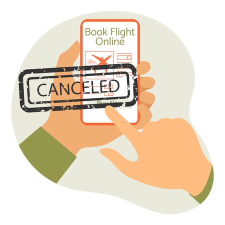 Vector illustration Quarantine. Cancellation of booking flights Coronavirus virus COVID-19 Quarantine Pandemic Reducing risk of infection, disease prevention measures. Stay at home. Health careのイラスト素材