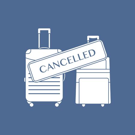 Vector illustration Quarantine. Holiday and travel cancellation Coronavirus virus COVID-19 Quarantine Pandemic Reducing risk of infection, disease prevention measures. Stay at home. Health careのイラスト素材