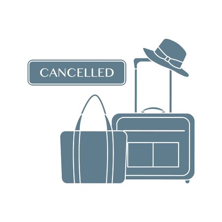 Vector illustration Quarantine. Holiday and travel cancellation Coronavirus virus COVID-19 Quarantine Pandemic Reducing risk of infection, disease prevention measures. Stay at home. Health careのイラスト素材