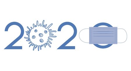 Vector illustration Quarantine   Coronavirus Pandemic 2020 year Protect medical mask COVID-19 Stop  ...