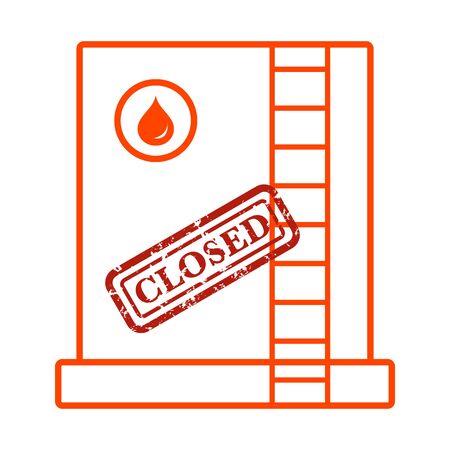 Vector illustration Oil industry Economic crisis. Crowded storage. Oil storage problem. Falling global oil demand. Market crash WTI West Texas Intermediate Drop prices to negative value Design for webのイラスト素材