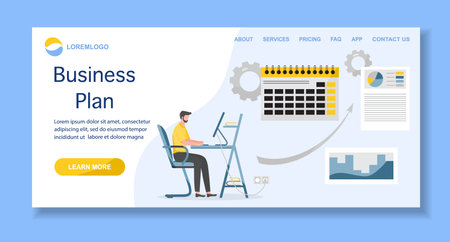 Vector illustration Profit growth planning, financial increase, development People Research, strategy selection, statistics, planning, marketing, study of performance indicators Business plan conceptのイラスト素材