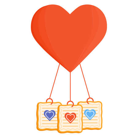 Vector illustration cookies with hearts. Happy Valentine's Day Homemade Bake dessert. Sweet food, biscuit. romantic sweets. love concept. Together. couple in love. relationshipのイラスト素材