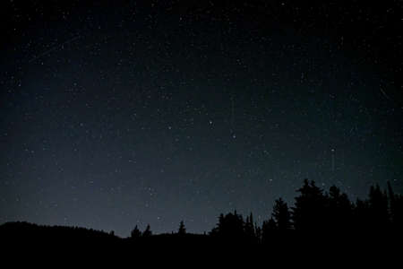 Perseid meteor showers. Manning Park, Hope, British Columbia, Canadaの写真素材