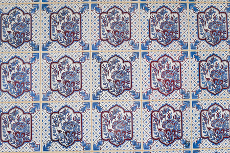 Abstract detail of traditional tiled texture background, closeup view