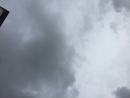 View of dark clouds before rain storm outdoors background