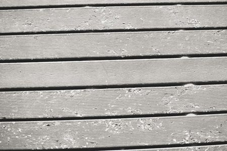 Top view of sand on planked wood outside backgroundの写真素材