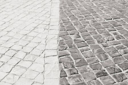 Top view of stone pavement backgroundの写真素材