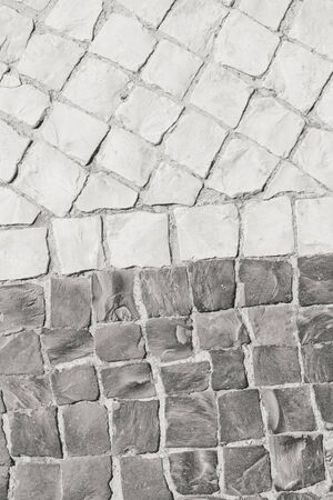 Top view of stone pavement backgroundの写真素材