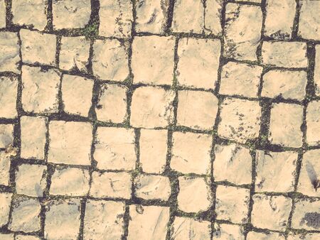 Textured natural stone pavement surface backgroundの写真素材