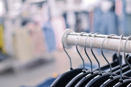 Clothes hanger copy space backgroundの写真素材