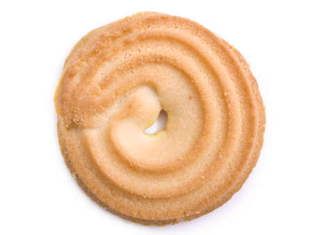 One delicious cookie close up on a white background