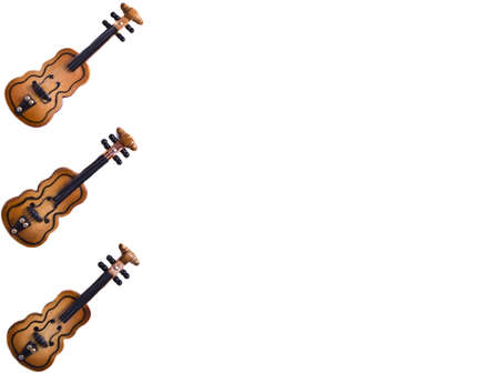 Three violins isolated on a white background