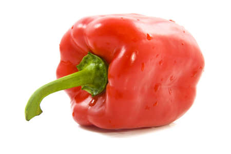 Fresh red paprika isolated on a white backgroundの写真素材